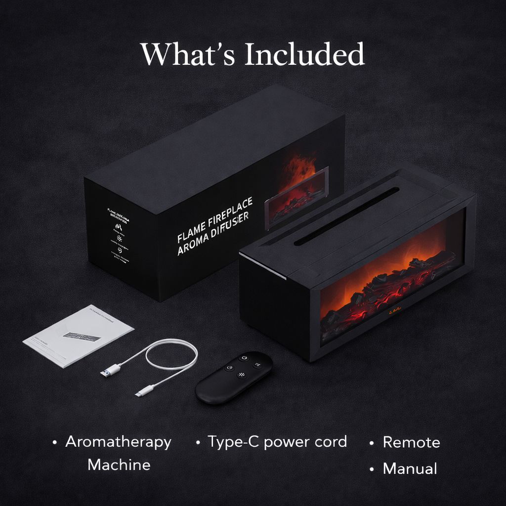 FlameGlow™ 3D Fireplace Aroma Diffuser